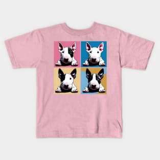 Pop Retro Bull Terrier Art  - Cute Puppy Kids T-Shirt